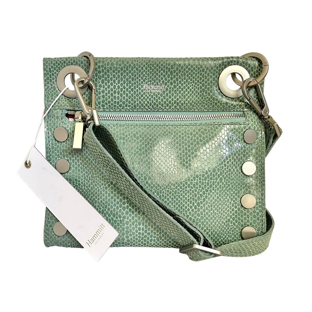 NWT Hammitt Tony Small Fiddle Leaf Green Leather Crossbody Bag